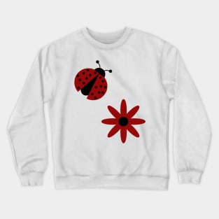 cute ladybug red flower Crewneck Sweatshirt